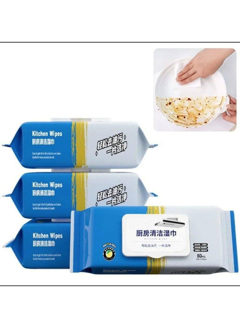 Grease cleaning wipes – effective and safe – 80 wipes pack with resealable lid – 2 packs - Image 2